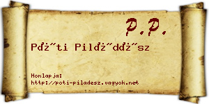 Póti Piládész névjegykártya
